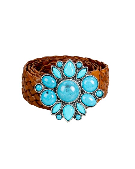 Shop ORCIANI  Cintura: Orciani Cintura masculine in cuoio con pietre turchesi a formare la fibbia.
Altezza 3.5.
Finiture argento.
Composizione: 100% vera pelle.
Fabbricato in Italia.. D10265 MAS-CUOIO